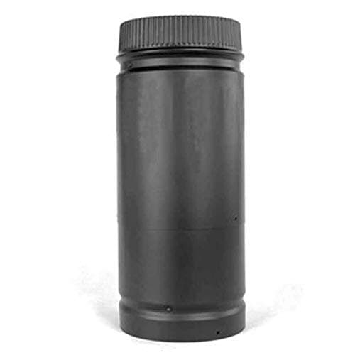 6'' DSP 12'' to 18'' Telescoping Double Wall Black Stovepipe - DSP-6AL