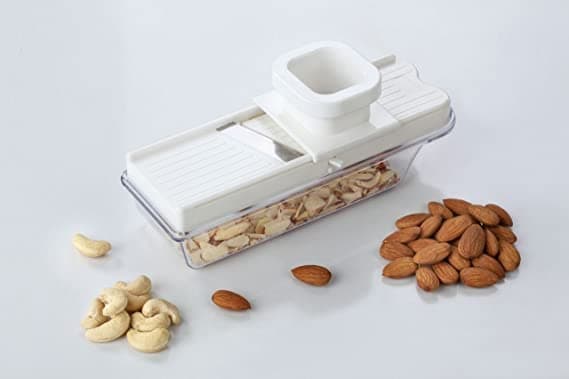 Dry Fruit Cutter Compact Plastic Cutter Slicer with Holder and Container (Multicolor) Vegetable Almond Cashew Nut