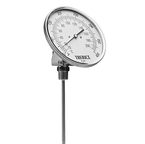 Trerice B8560205 Adjustable Angle Bimetal Thermometer, 1/2" NPT Connection, 5" face, 2.5" stem, 20-240˚F & C