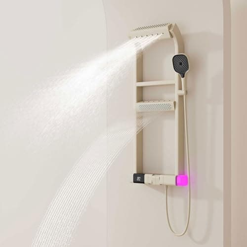 BEITH Thermostatic Shower System, 2025 Upgraded 6 Functions Piano Key Design Shower Set, 40x10cm Shower Faucet Sets Complete and Handheld, LED Digital Display, Bathtub Faucet, 59A Copper