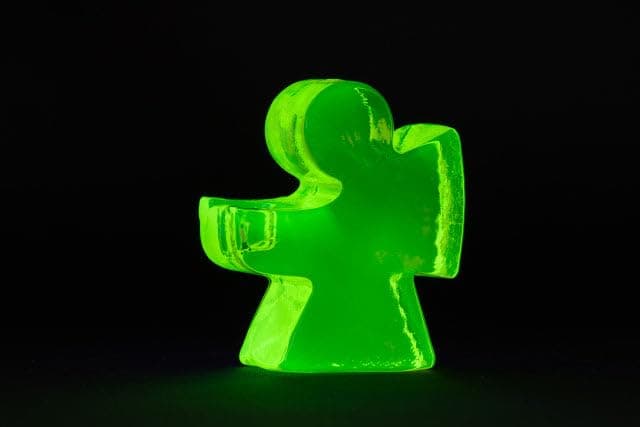 Uranium Glass Tableware (Glow Under UV) - Angel Candle Holder, Czech Republic (Glossy)