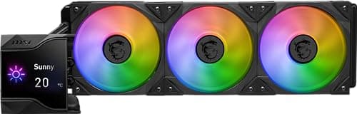 MSI MPG CORELIQUID D360 ARGB CPU Liquid Cooler - 2.4" IPS LCD Screen - 360mm Radiator - LGA 1700 & AM5 Ready - Triple 120mm ARGB PWN Fans