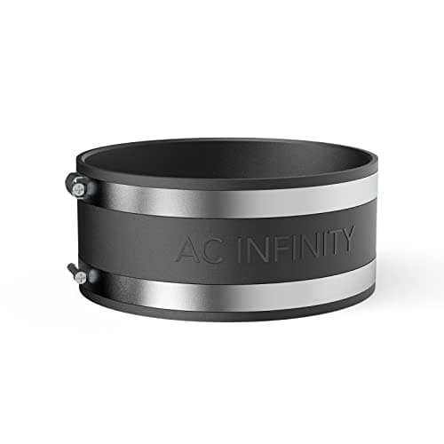 AC Infinity Noise Reduction Clamp 6" Duct Coupler with Stainless Steel Clamp Flexible Rubber Coupling for Inline Fan and Carbon Filter Growth HVAC