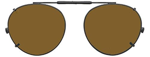 Shade ControlVisionaries Polarized Clip on Sunglasses - Round - Black Frame - 47 x 42 Eye