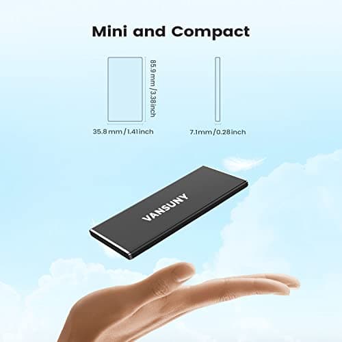 Vansuny External SSD USB 3.1 550MB/s High-Speed Read Write Portable SSD External Hard Drive USB C Mobile Solid State Drive (1TB, Black)