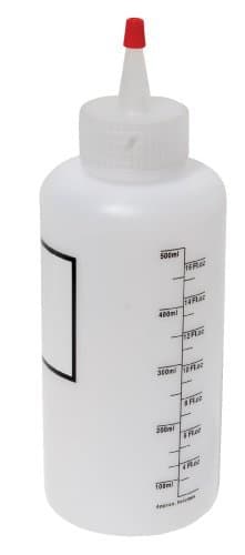 Vestil BTL-RC-16-LBL Low Density Polyethylene (LDPE) Round Graduated Dispensing Bottle with Label and Red Cap, 16 oz Capacity, Translucent Model: BTL-RC-16-LBL (Home & Kitchen)