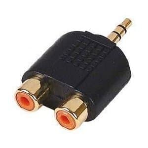 Fpuk- 3.5mm Mini Jack Stereo to 2 X RCA Phono Adapter Gold