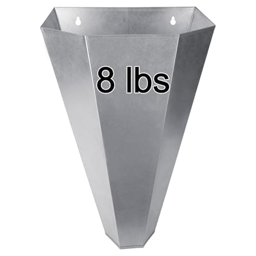 Galvanized Steel Poultry Restraining Cone for Chicken,for Large Layers, Broilers, Roasters, Turkeys Up to 8 Pounds Flat-Back Poultry Killing Cone Easy to Clean, (T15)
