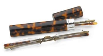 Rimless Concierge Tube Reader, Matte Black/Titanium, 3.00