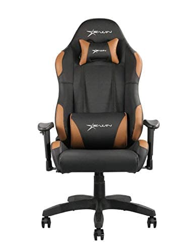 EWin Calling Series Ergonomic Computer Gaming Office Chair with Pillows - CLD - Black/Brown