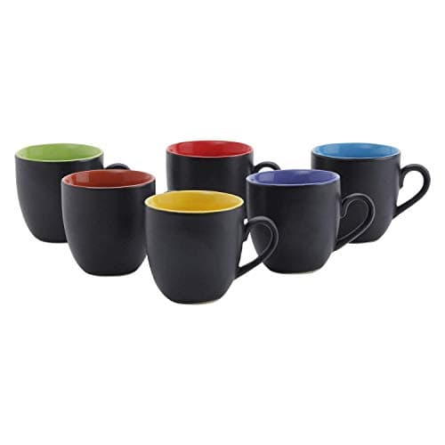 La Lady Store Ceramic Tea and Coffee Cup Set - 6 Pieces, Multicolor, 180 ml