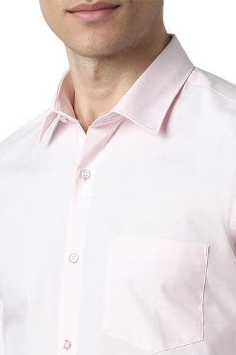 Peter England Men's Everyday Solid Slim Fit Full Sleeve Formal Shirt | Cotton-Rich