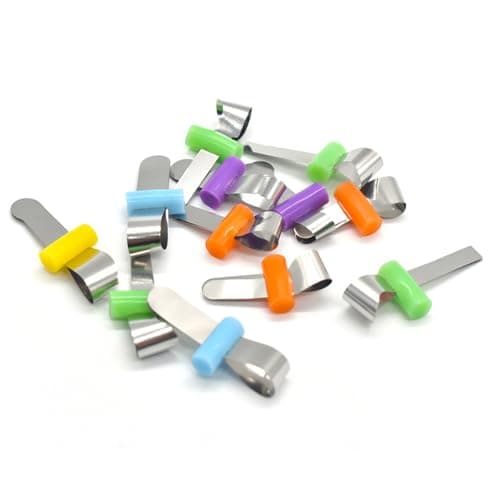 50 pcs Dental Matrix Bands Ring Clip Retainer with Lock Sectional Contoured Matrices Composite Filling Instruments Forming Sheet