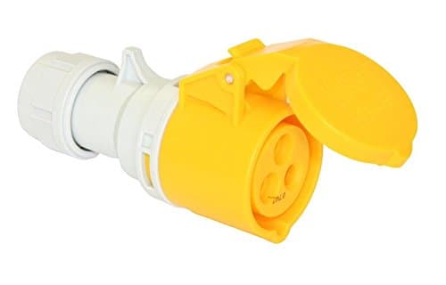 16 AMP PCE Shark Series Male Ceeform 110V Socket 2P+E Cable Mount Hook Up Commando Industrial CEE 110V 16 AMP Yellow Socket
