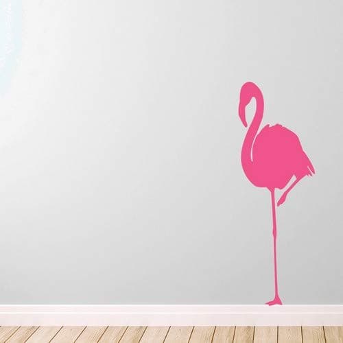 Flamingo Wall Stickers Art Decals - Medium (Height 57cm x Width 29cm) Pink