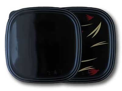 '100 Boxes Catering Serving Box 270 x 270 x 38 (45 mm) Small with Transparent Lid with Golden Maple Bento Boxes, Lunch Boxes, Salads, Boxes, Sushi Box Sushi Tray Serving Plates Disposable Food Packaging