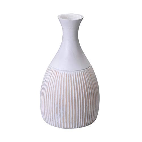 VILLACERA Wood Vase, White