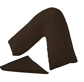 CnA Stores Orthopaedic V-Shaped Pillow Extra Cushioning Support For Head, Neck & Back (Chocolate, V-pillow With Cover)