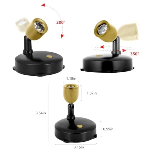 Wireless Spotlight Battery Powered, Dimmable Accent Up Light with Remote, Indoor LED Display Lighting for Picture Photo Dartboard Plant Tree Decor Painting Art Portrait