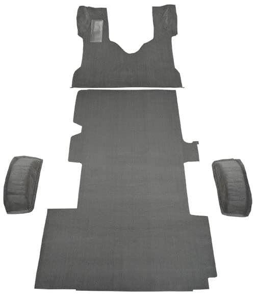 Auto Custom CarpetsReplacement Auto Carpet Floor Liner - Molded Cutpile - fits 1999-2014 Ford E-350 Super Duty Ext Van - fits Gas or Diesel Complete (Dark Gray)