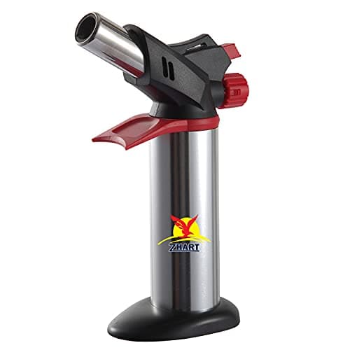 Blow Torch - Best Creme Brulee Torch - Refillable Professional Kitchen Torch with Safety Lock and Adjustable Flame