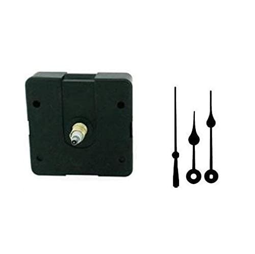 Quartz Clock Mechanism Movement Kit with 3" Black Spade Hands for Dials up to 1/4"