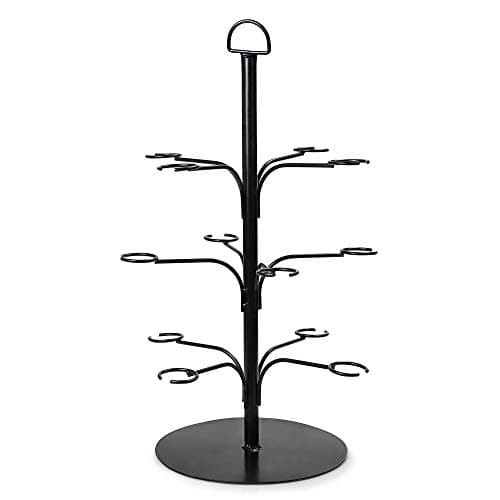 bar@drinkstuff Cocktail Tree Black - Cocktail Glass Display for 12 Glasses, Gin Tree, Ideal for serving Cocktails or Champagne