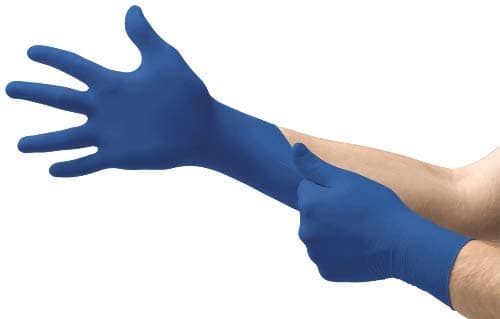 Micro-Touch Royal Blue Nitrile Disposable Gloves, Powder-Free, Thin Examination Gloves for Medical Use, Chemotherapy, Cleaning, and Sanitation environments, Blue, Size Medium, Box of 100