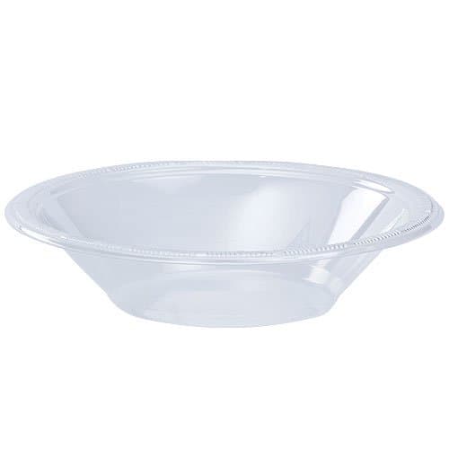 KingZak Clear Solid Color Premium Heavy Weight Plastic Soup Bowl (15 Oz.) 50 Count - Durable, and Stylish Plastic Bowls