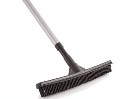 Rubber Broom Indoor Rubber Bristle Soft Sweeping Brush with Extending Handle