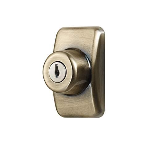 Ideal Security Deadbolt for Storm and Screen Doors, Antique Brass, Key Lock