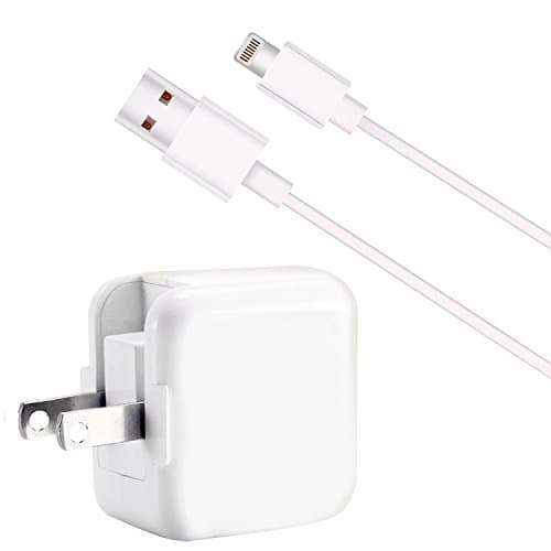iPad Charger,iPhone Charger, 2.4A 12 W USB Wall Charger & 6Foot 8 Pin Charging Cable Compatible with iPhone X/8/8Plus/7/7Plus/6s/6sPlus/6/6Plus/SE/5s/5, Pad 4/Mini