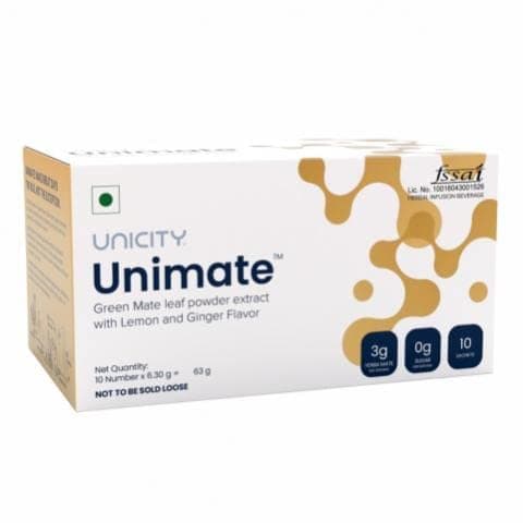 Unicity Unimate Pack of 2, Lemon and Ginger, 6.3 Gram