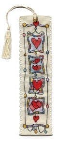Harlequin Hearts Bookmark - Cross Stitch Kit