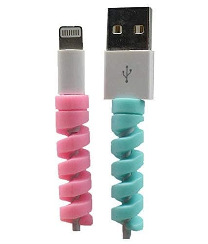 ESSELKAY Charging Cable Protector Cable Management Organizer Protective Spiral Tube Wire Protectors Cord Sleeve Line Saver for Mobile and Tablet Charger Phone (Pack of 2)