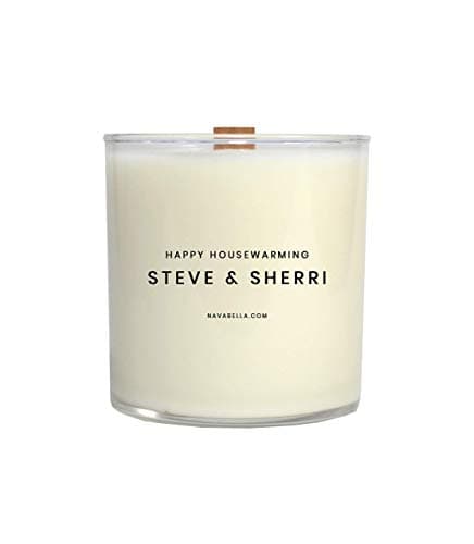 NAVABELLA Personalized Candle, Custom Happy Housewarming Candle, Personalized Housewarming Gift, Handmade Happy Housewarming Candle Gift, Personalized Candle Gift, Custom Candle w/Gift Box