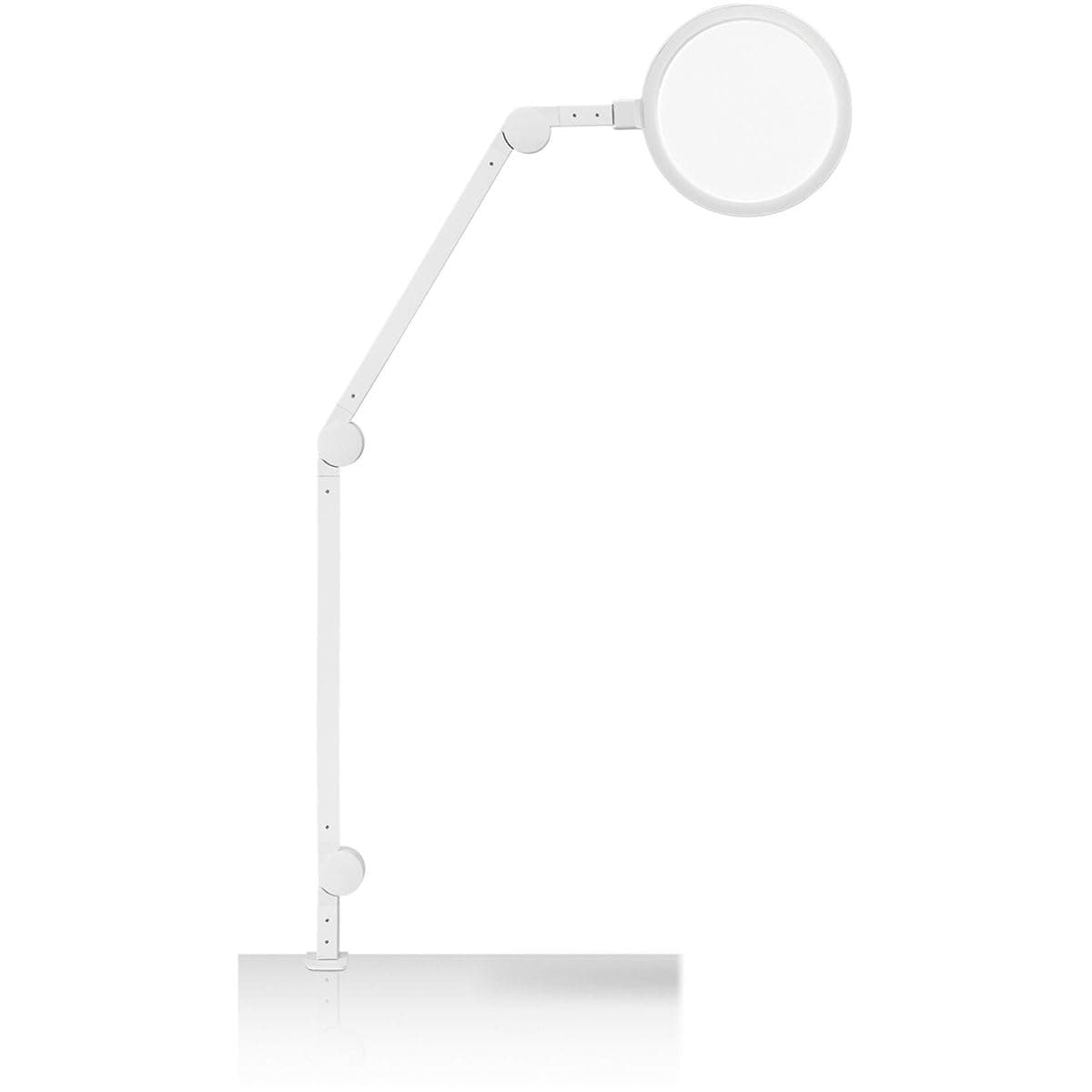 LC-EDGE2-W Edge LED Desk Lamp | Dimmable Home Office Desk Light with USB Charging Port & Strong Swing Arm | Adjustable Color Temperature and Brightness | Circle Webcam Light | Touch Control Table Lamp