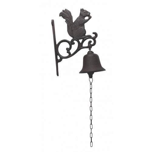 HomeOffice Cast Iron Squirrel Dinner Bell Yard Art Wall Hanging Garden