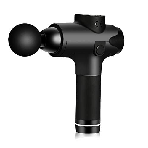 Handheld Electric Massage Gun Deep Vibration Wireless Tapping Massage Muscle Relaxation Super Quiet 6 Massage Heads 20 Speeds ,Black