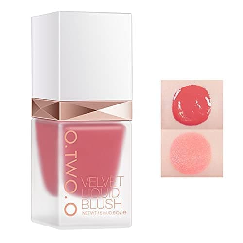 O TWO O Velvet Liquid Blush,Face Blusher,Long-lasting Makeup Blush,15g (01- PINK PUPPLE)
