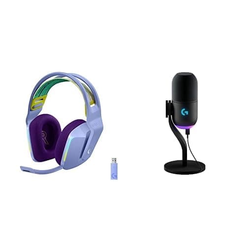 Logitech G733 Lightspeed Wireless Gaming Headset +Yeti GX Dynamic RGB Gaming Microphone with LIGHTSYNC, USB - Lilac