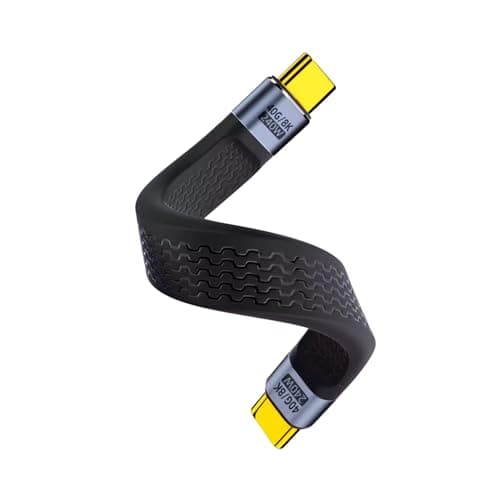 Duttek Short USB C Cable 5 Inch Compatible with Thunderbolt 4/3, 40Gbps, 240W, 8K@60Hz, USB Type C Male to Male Cable for iPhone 15/16 Series, MacBook, External SSD and Type-C Devices