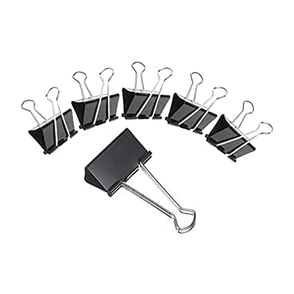 Bambalio Binder Clips 32mm Black Set of 2 Dozen(Pack of 24)