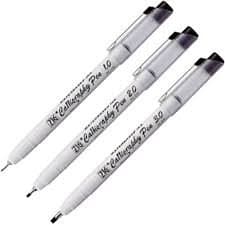 zig (Japan) Calligraphy Pen -1|2|3 Mm -Set Of 3|Black