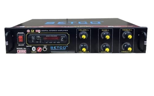 Tech -Lobby High Power Metal 4 Transistor Stereo Amplifier With 5000 Pmpo Watts Output Usb,Aux,Mic,Bluthooth,Av,2Rc-Built In Bluethooth, Perfect For Home And Outdoor