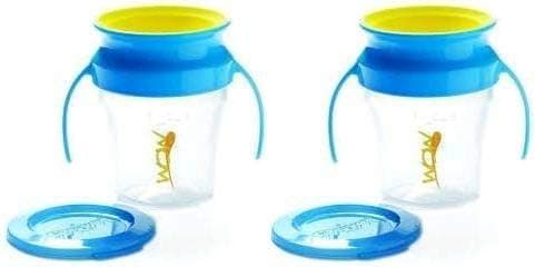 Wow Cup 360 Spill Free Training Cup - Blue/Yellow - 7 oz - 2 Count