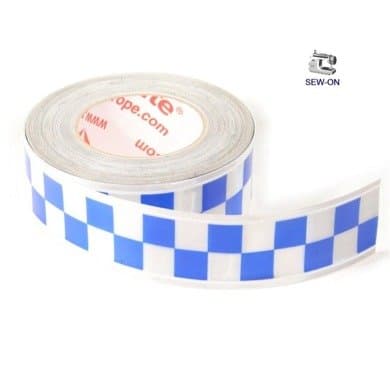 50mm wide Reflexite blue and silver check reflective tape