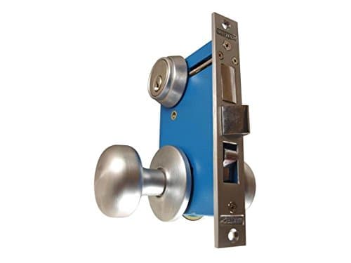 Maxtech Heavy Duty ORNAMENTAL Iron Gate Double Cylinder Mortise Lockset 2-1/2" Backset 1"X 7-1/8" Faceplate Satin Crome (Right Hand Reverse)