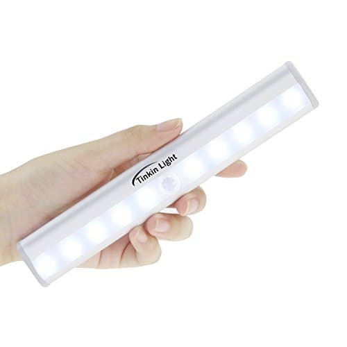LED Under Cabinet Lighting Dimmable, Cabinet Lamp Tinkin Light USB Rechargeable Wireless PIR Motion Sensing Light Bar with Magnetic Strip Wall Light