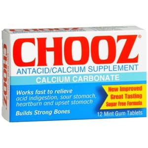 CHO OZ ANTACID GUM MINT 12 EACH